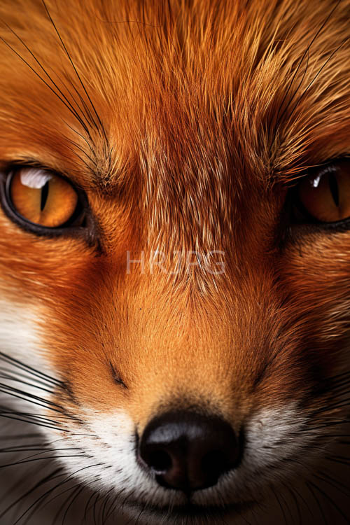 coated in rich burnt fur orange accents frame delicate white nose and mouth