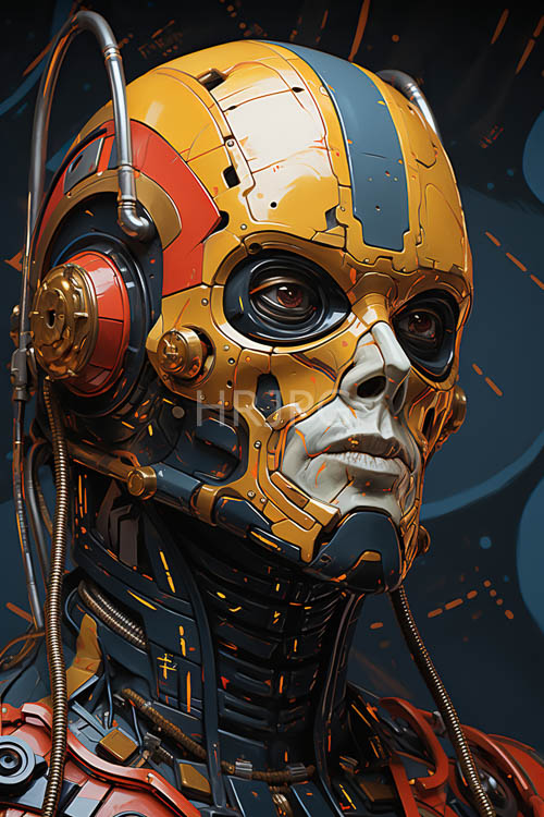 cybernetic heads mechanical life with intricate networks and hollowedout facial bones