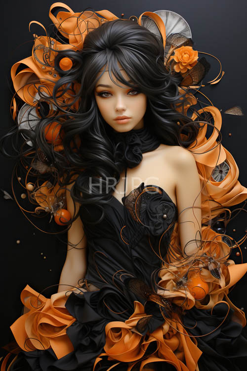 midnight beauty unveiled in elegant lace and inky blackness surrounds ornate rose patterns