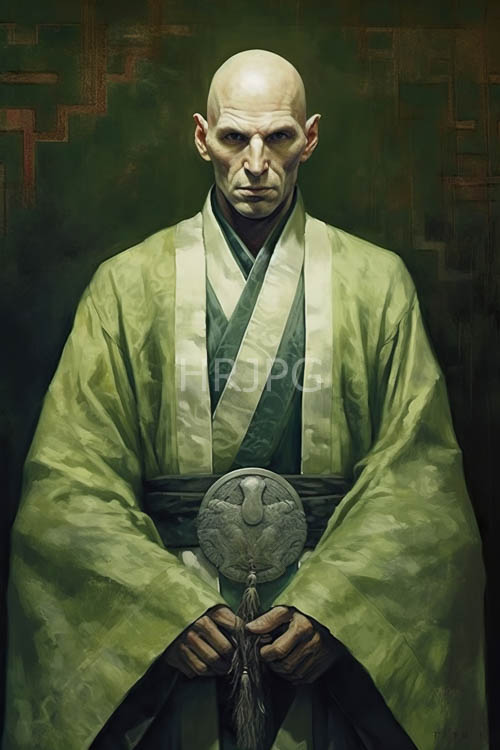 High Resolution: Elegantly draped traditional Japanese garment in dimly lit contemplative space download. | HRJPG.com