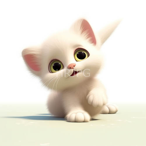 turquoise background subtly transitions to serene landscape with undulating kitten fur texture