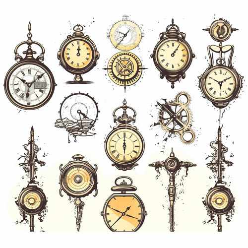 intricately crafted clock faces adorn vintageinspired gears and delicate mechanisms