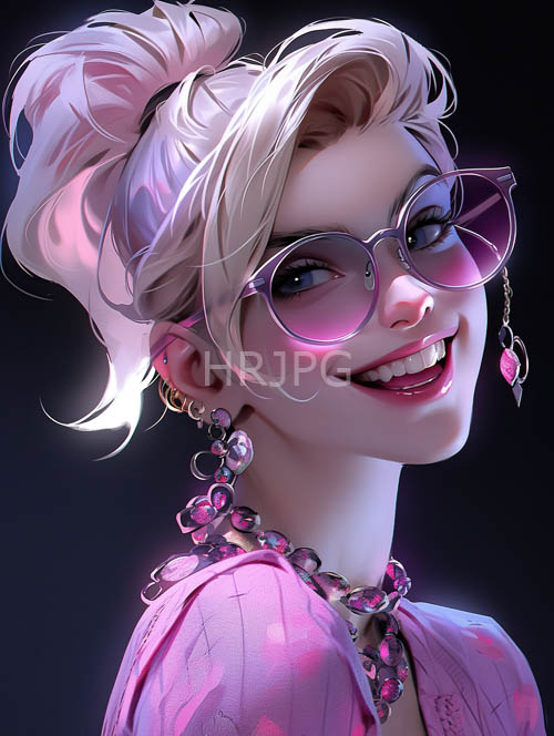 platinum blonde womans with messy bun and gemstone earrings in pastel purple setting