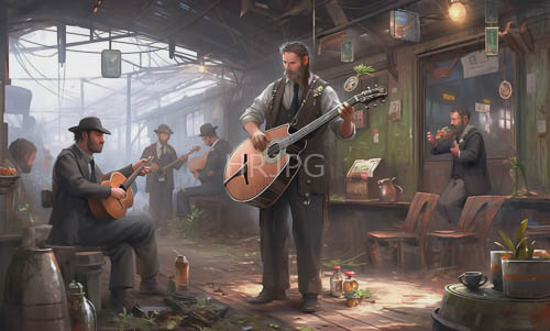 generations of laughter and music etched on weathered wooden beams in rustic music hall venues