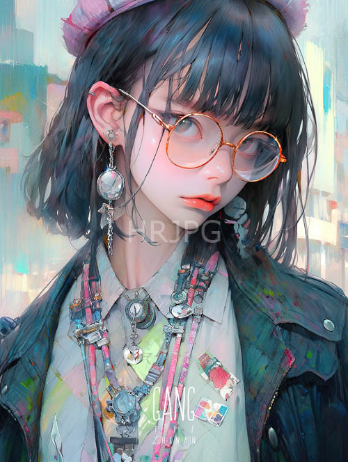 High Resolution: Muted Hues of Luminous Jewelry on an Ethereal Subject in an Indoor Studio Setting download. | HRJPG.com