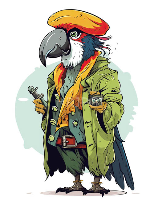 feathers gradating into yellow beret atop curved birds sleek head in sunlight setting