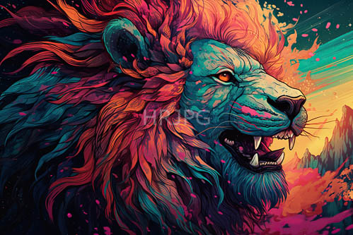lions majestic mane ripples with fierce movements in the savannah grasslands