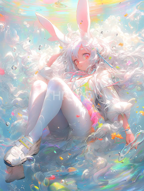 underwater realms enclose girls surrounded by coral and bubbles