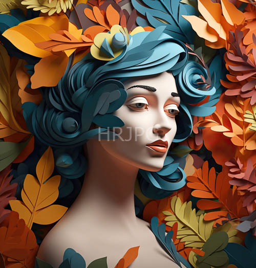 autumnal glow of delicate features amidst a tapestry of orange red and brown leaves