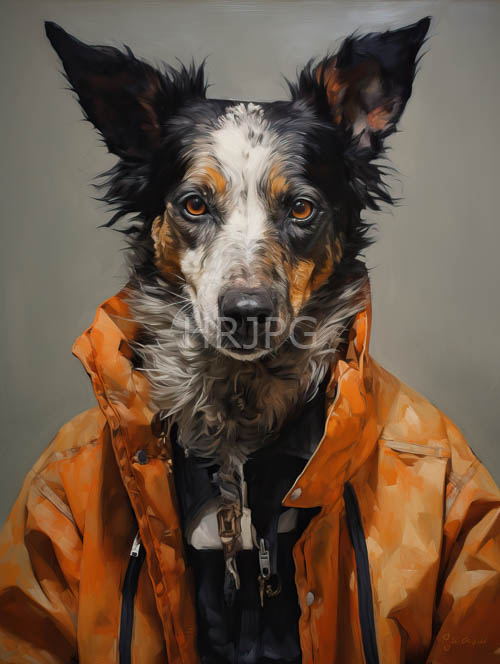 anthropomorphic dogs sleek physique displays muted tones and subtle gradient of colors in urban environment