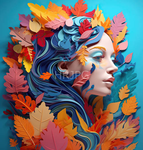atmospheric mist frames swirling autumn leaves around female forms