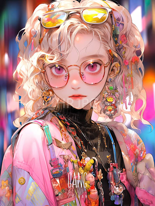 High Resolution: LED lights illuminate an androgynous young person with delicate swirling patterns download. | HRJPG.com
