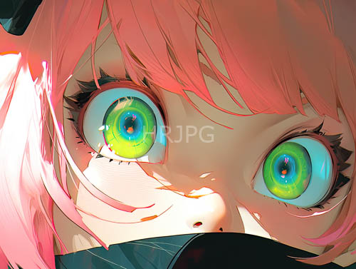 animeinspired heroine takes center stage amidst swirling patterns