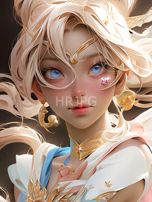 High Resolution: Platinum Locks Adorned with Intricate Threads Against Somber Inkiness of a Shrouded Form download. | HRJPG.com