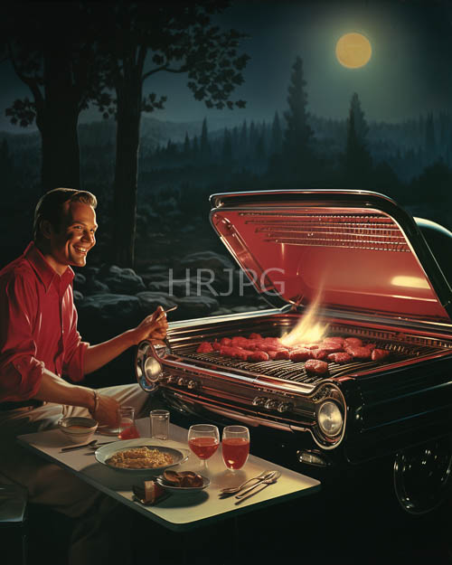 moonlit sentinel trees frame the clearings old man amidst smoky evening