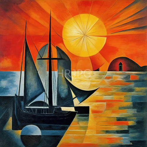 sunlit sailboats against wispy cloud tendrils in tranquil waterscapes