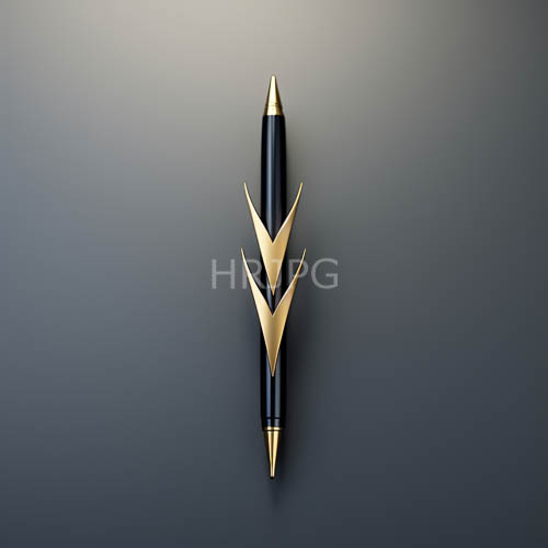 geometric patterns unfold like intricate wings on sleek slender form of elegant pen