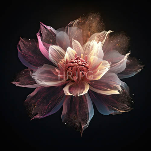 unfurling delicate silk layers in dense inky bloom against velvet black background