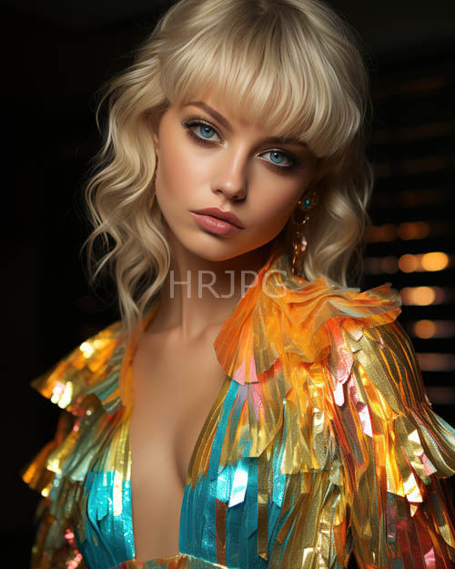 High Resolution: Delicate Facial Features Accentuated Under Dimmed Lights in an Upscale Evening Setting download. | HRJPG.com