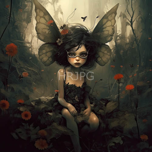 delicate red poppies sway in morning light amidst lush forest canopy and twisted tree trunks