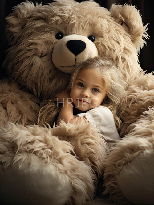 High Resolution: Folding Fabric Surrounds Tiny Form Amidst Bluish Sparkle and Beige Bear download. | HRJPG.com