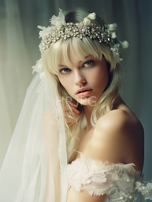 moonlit elegance unfolds in ethereal lace and pearls