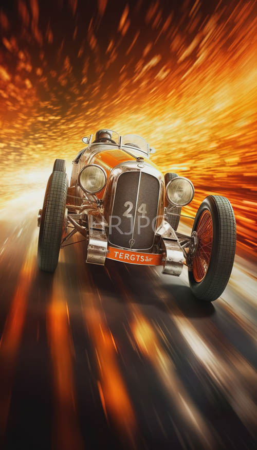 chrome details reflect sunlight as racing cars speed along roads