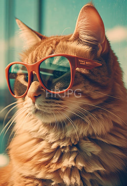 contrasting orange tabby cats cozy atmosphere against teal background