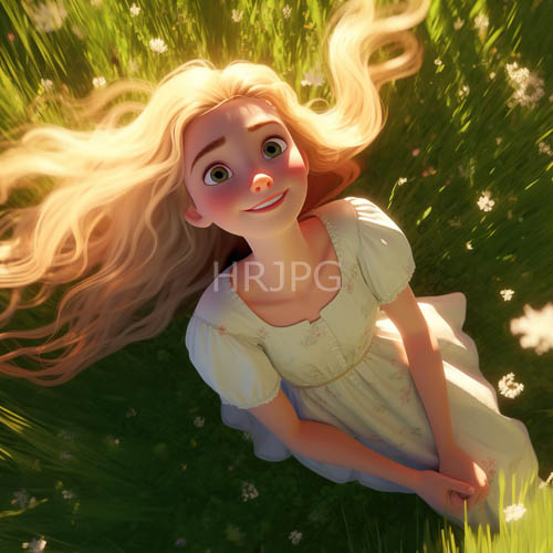 sunlight filters through delicate petals of small white flowers on lush green grass creating intricate light and shadow patterns on blades