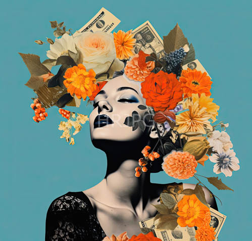 realistic scenery casts androgynous figures in turquoise and black