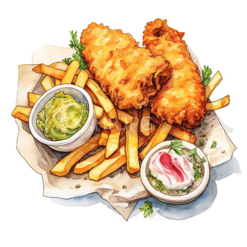succulent fish fillets on parchment paper with oil droplets and three bowls