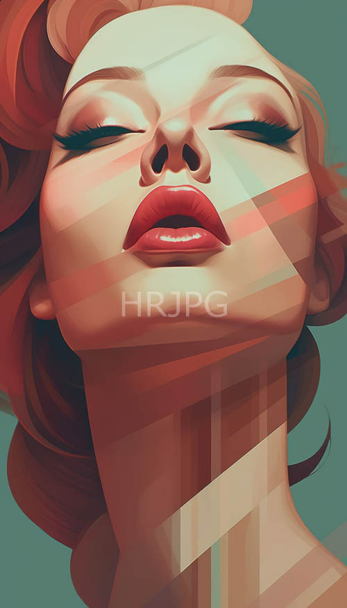 light weaves across geometric patterns on womans face in teal hued background