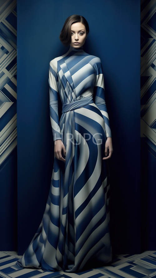 striped pattern overlays cover portraits on inky blue backdrops