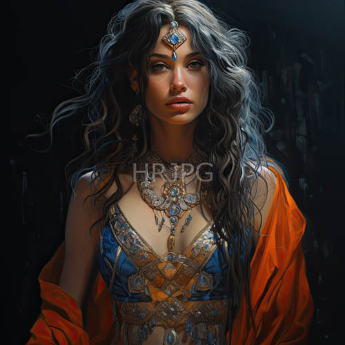 olive skinned beauty amidst ornate silver jewelry glows under candlelight in enchanted atmosphere
