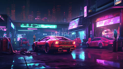 neoncast kaleidoscope of urban futures on rainy city streets