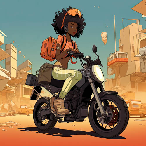 arid desert landscapes unfold with rocky outcroppings and motorcycle adventures