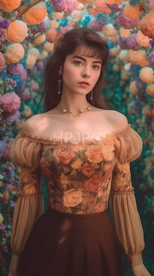 fragrant floral arches unfold amidst lush meadow filled with verdant blooms and orange roses