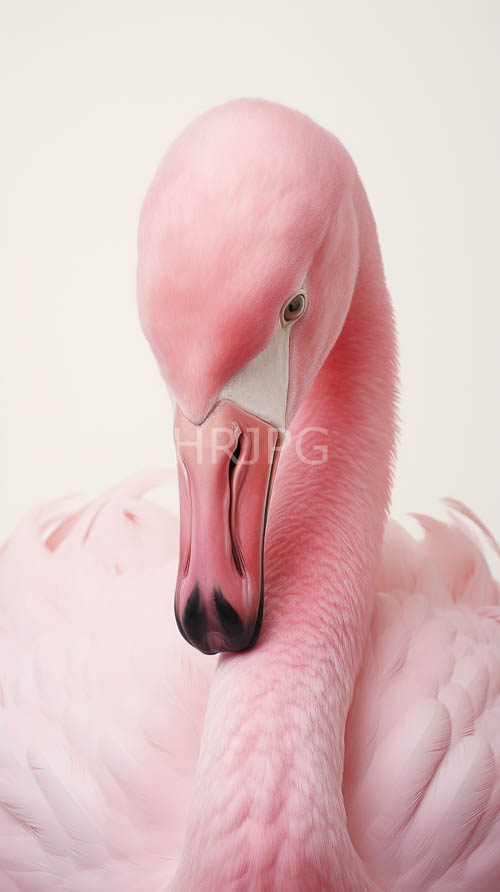 flamingos elegant plumage gradates from neck to head in serene flock habitat