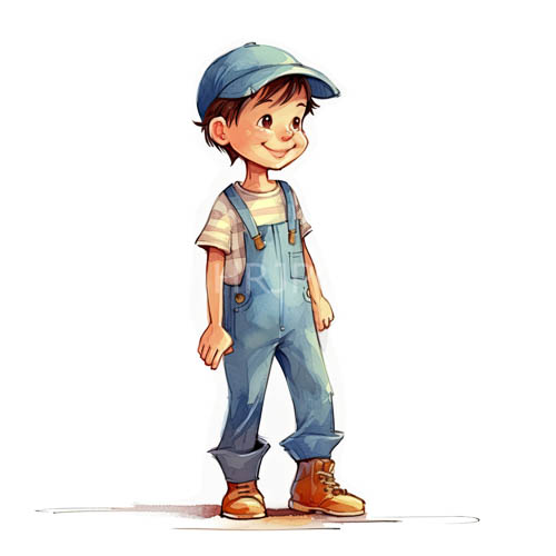 boys in blue overalls pose against minimalist backdrops with earthtoned bootsoles