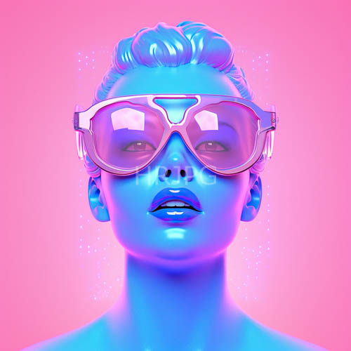 High Resolution: Androgynous models pose against neonpink backgrounds with retrostyle curls and glossy lips download. | HRJPG.com