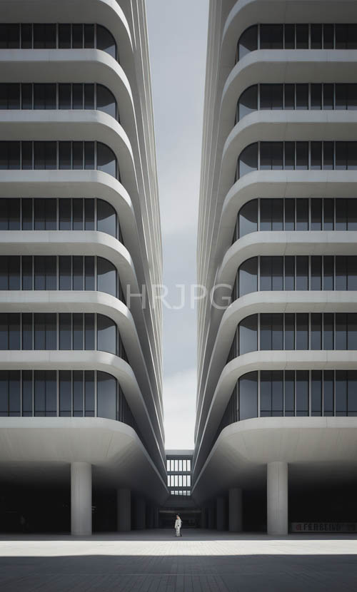 High Resolution: Concrete Buildings with Complex Texture and Multiple Horizontal Layers Unify Under Overcast Sky download. | HRJPG.com