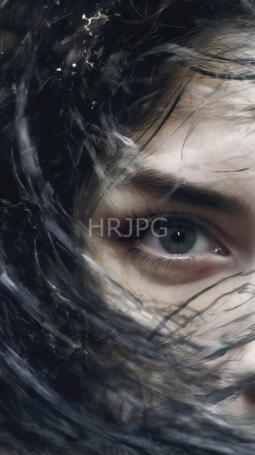 weathered weathered humanly intense face with gray hair and intense lightblue eyes