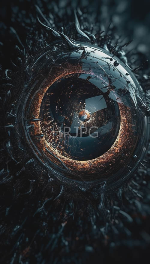 High Resolution: Metallic Spheres with Intricate Spikes and Thornlike Textures in Dark Environment download. | HRJPG.com