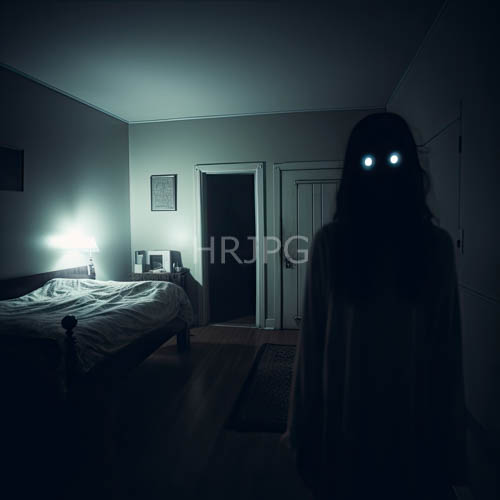 High Resolution: Glowing eyes pierce shadows inside quiet dark rooms download. | HRJPG.com