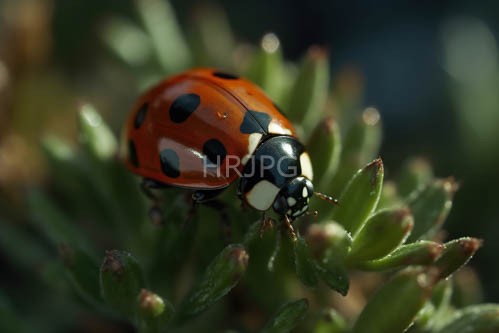 High Resolution: Ladybugs Perch Amidst Deep Green Foliage with Distinct Black Spots and Yellow Edges download. | HRJPG.com
