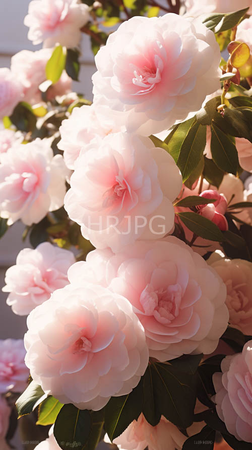High Resolution: Roses Display Shifting Gradients in Morning Garden Amidst Dark Green Foliage download. | HRJPG.com