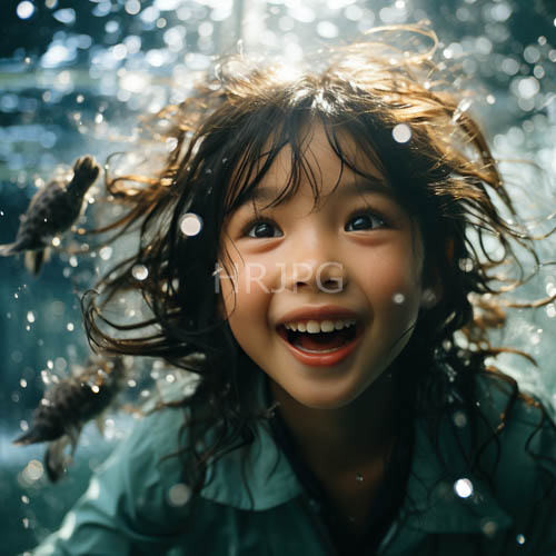 High Resolution: Underwater Encounter with a Young Woman in Calm Aquatic Environment download. | HRJPG.com