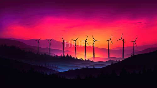 mountain silhouettes bask in vibrant sunset light amidst majestic landscape evolution