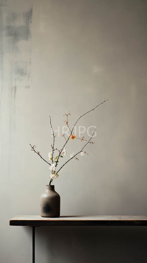 minimalist elegance unfolds through serene textured gray walls and understated luxury accents